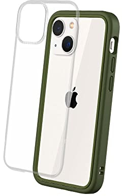 RHINOSHIELD Modular Case compatible with [iPhone 13 mini] | Mod NX - Customizable Shock Absorbent Heavy Duty Protective Cover - Camo Green