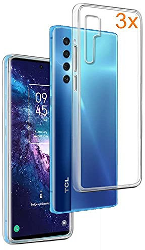 REY 3X Funda Carcasa Gel Transparente para TCL 20 Pro 5G, Ultra Fina 0,33mm, Silicona TPU de Alta Resistencia y Flexibilidad