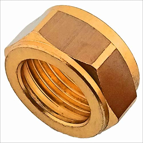 MegaHaustechnik Schraubfitting Kupferrohr, Ersatzteil Mutter, 22mm | Messing Klemmringverschraubung, Trinkwasser geeignet, passt zu Fittings für Rohr-Außendurchmesser 22mm