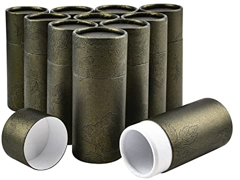 WANDIC Dunkelgoldene Kraftkartonröhren, 10 Stück Runde Kraftpapierbehälter Für Tee-Kaffee-Handwerks-Geschenkverpackungen, Nicht-Push (50ml)