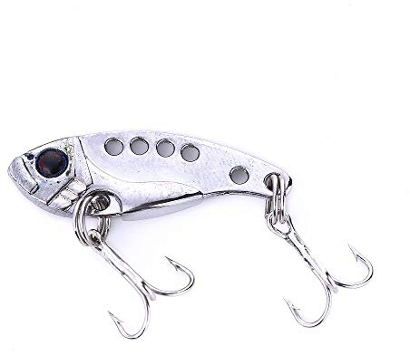 DanLink 3D Eyes Metal VIB Niedriger Angelköder Crankbait Fishing Spinner Blade Golden Silber