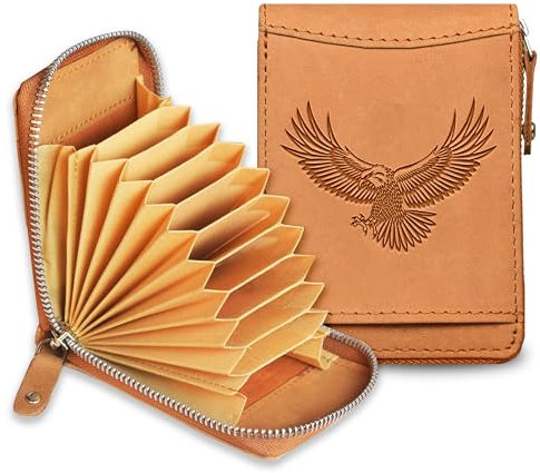 ABYS Porte-cartes de crédit en cuir véritable, chasseur de bronzage, accessoires de voyage, chasseur de bronzage, accessoires de voyage, Tan Hunter, Accessoires de voyage