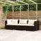 Gecheer Poly-Rattan Sofa mit Kissen, 3-Sitzer Garten Loungesofa, Gartensofa Gartenliege Loungemöbel Gartenmöbel Braun