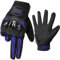 LVNRIDS Motorrad Handschuhe Touchscreen Vollfinger Handschuhe Atmungsaktiv Fahrradhandschuhe Reithandschuhe für Radfahren Airsoft Motorrad Blau L