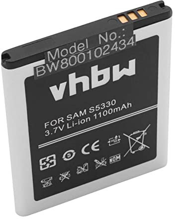 vhbw Batería Compatible con Samsung Galaxy Mini GT-S5570 móvil, Smartphone (1100 mAh, 3,7 V, Li-Ion)