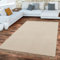 TT Home Wohnzimmer Teppich Flachgewebe Mit Fransen Unifarbenes Design Handgemacht, Farbe: Beige Creme, Größe:60x100 cm
