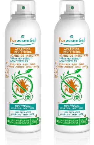 Set 2x150ml Acaricida Puressentiel Spray Insetticida Presidio Medico Chirurgico - Per Tessuti - Efficacia Scientificamente Provata - Anti Reinfestazione a lunga durata