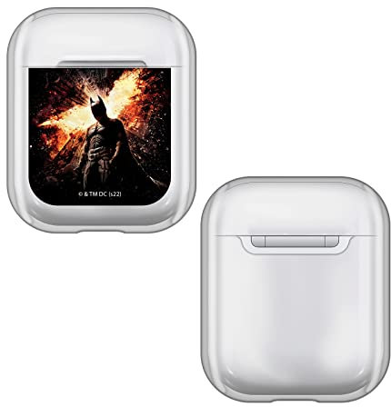 Head Case Designs Offizielle The Dark Knight Rises Batman Graphics Durchsichtig Harte Kristall Handyhülle Hülle Huelle kompatibel mit Apple AirPods 1 1st Gen / 2 2nd Gen Charging Case
