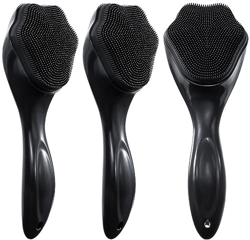 3 Stück Handheld-Silikon-Gesichtsschrubber Peeling, ooloveminso Gesichtsbürsten für Reinigung und Peeling, manuelle Gesichtsreinigungsbürste, sanfte weiche Gesichtsreinigungsbürste für empfindliche,