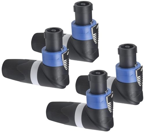 CESS 4-Pole Speakon Compatible Right Angle Male Plug, 4 Pack