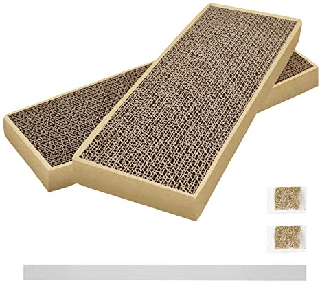 HappyFreeSX Splicing Cat Scratch Pad: Cat Scratchers for Indoor Cats and Kitten, 2 Pack Cat Scratching Pad, Cat Scratcher Cardboard, Scratching Pad, Premium Scratch from Cats, Double-Sided Design