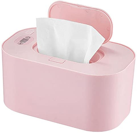 Einstellbar 40 ℃ - 60 ℃ Wischtuchwärmer,Wischtuchwärmer Für Babys, 3 Temperaturmodi Baby-Feuchttuchspender, Tragbarer USB-Wischtuchwärmer Mit Großer Kapazität Für Die Reise nach Hause, Auto(Rosa)