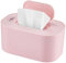 Einstellbar 40 ℃ - 60 ℃ Wischtuchwärmer,Wischtuchwärmer Für Babys, 3 Temperaturmodi Baby-Feuchttuchspender, Tragbarer USB-Wischtuchwärmer Mit Großer Kapazität Für Die Reise nach Hause, Auto(Rosa)