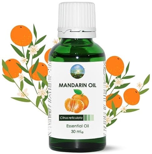 NPOW Mandarin Essential Oils - 100% Natural Essential Oils for Diffusers & Humidifiers, Cold Pressed Mandarin Essentials Oil - Aromatherapy Orange Citrus Oil - 30ml