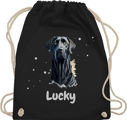 Turnbeutel Rucksack - Hunde - Labrador - Hundebesitzern Geschenk - Unisize - Schwarz - personalisierte geschenke hundebesitzer hund motiv tasche bag with dog hundemotiv schwarzer stoffbeutel taschen