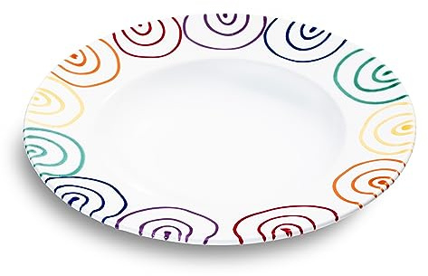 GMUNDNER KERAMIK Gourmet Assiette à pâtes arc-en-ciel en Porcelaine (Ø 29 cm) fabriquée à la main en Autriche