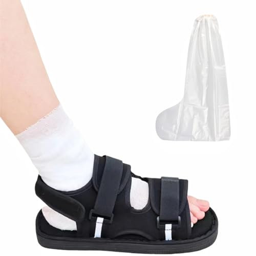Scarpa regolabile in gesso con copertura impermeabile in gesso, traspirante, aperta sulla punta, scarpa chirurgica per camminata, guarigione, sandalo di recupero per lesioni al piede rotto, fratture
