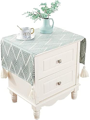 Baobiutin Bedside Table Cover TV Cabinet Cloth Cover Refrigerator Dust Cover Multi-Purpose Towel Non-Slip Tablecloth, Clean (Color : Dark Blue, Size : 45 * 100CM) Dust Cover