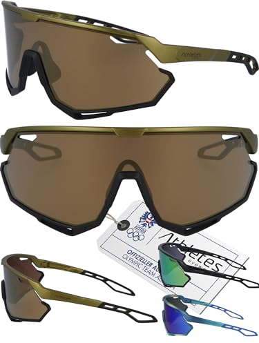 Athletes Eyewear Schnelle Brille - Sonnenbrille Herren - Ideal als Fahrradbrille & Sport Sonnenbrille für Herren - Rennradbrille mit UV400 Schutz [Jetzt TOMAHAWK in 3 Farben bestellen!]