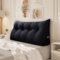 BNCKTRD Kopfende Großes Rückenkissen, Bequemes Lesekissen und Rückenteil im Bett, 2 in 1 Rückenlehne und Kopfkissen, Langes XXL Kissen für Sofa, Couch, Wand und Polster Leinen Anthrazit 140cm
