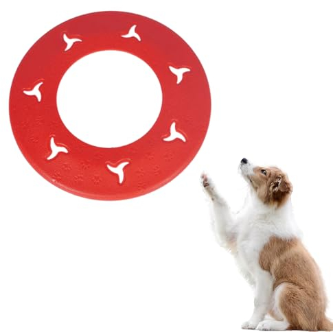 1 Pezzo Giochi Cane Frisbee per Cani Facile da Trasportare Disc Dog per Cani Giochi Outdoor Dog Formazione Fetch Toy Gomma termoplastic Rosso