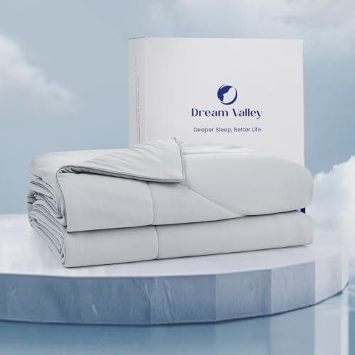 Dream Valley® Outlast® Kühldecke, NASA-Klasse Technologie Q-Max > 0,4 weich Selbstkühlende Decke, Aerocool™ Kühlende Decke für heiße Schläfer, Nachtschweiß, Hellgrau, 228 x 228cm