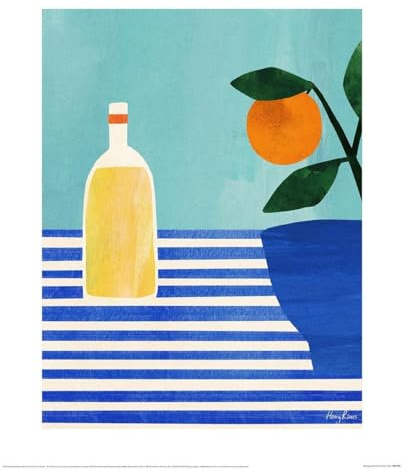 Henry Rivers Orangensaft-Druck (40 x 30 x 0,21 cm) (blau/weiß), blau / weiß, 40cm x 30cm x 0.21cm