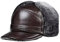 ASumPio Bombermütze für den Winter, warm, mit Ohrenschutz, für Herren, Leder, Kunstfell innen, Schwarz/Braun, Größe XL, 55–60 cm, Kappen, Kaffeebraun, L, 55 56 cm