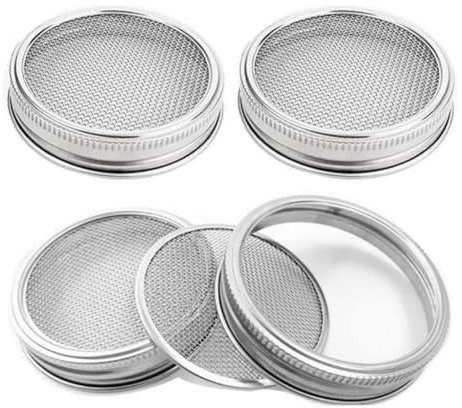 KIKAPA 4 Stück Sprossenglas Deckel Edelstahl 86 mm für breite und breite Öffnung Einmachglas zum von Sprossen