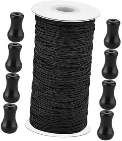 MAGICLULU Jalousie-zubehör-Set 10 M Langes Jalousie-schnurseil Mit 8 Kordelknöpfen Für Innen- Und Außenvorhänge