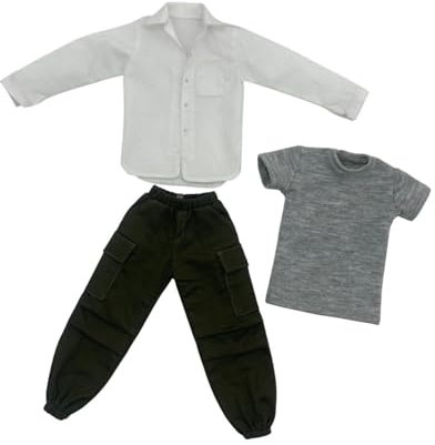 Perfeclan 3-teiliges 1/6-Action-Figuren-Kleidungsset, kompletter Anzug, Kindergeschenke, Szene, Foto-Requisite, DIY-Puppen-Outfit-Kostüm für, Weiß