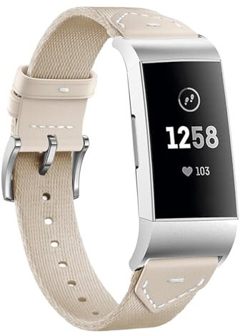 Gheper Band compatibile con Fitbit Charge 4/Charge 3/SE Cinturini di ricambio in nylon intrecciato e vera pelle Cinturino a sgancio rapido