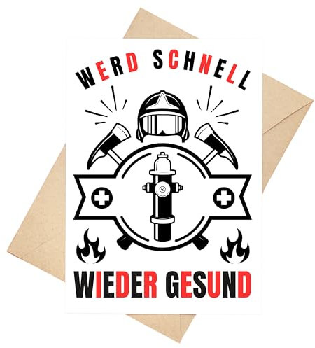 Gute Besserung Karte Feuerwehr Klappkarte Genesungskarte DIN A6