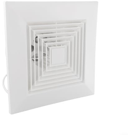 EXTRWORY Ventilador de escape integrado de 20 x 20 cm, ventilador extractor de ventilación de techo para baño, cocina, potente silencioso, eficiencia energética, blanco (24 x 24 cm)