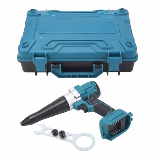 Segrehy Schnurlose Nietpistole 18 -V bürstenlose elektrische Automatik -Niet -Werkzeugkit mit sicherem effizientem Motor für professionelle DIY -Konstruktion Blau