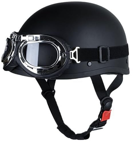 Halbschalenhelm Mit ECE-Zulassung Motorradhelm FüR Damen Und Herren Erwachsene, Retro Motorrad Halbhelme, Scooter-Helm FüR Cruiser, Skateboardhelm
