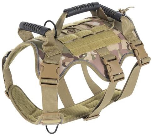 Xiaozhifu Hundegeschirr Grosse Hunde, Verstellbares Geschirr Hund für Große, Reflektierende Geschirr Hunde Mittel mit Griff, Weich Gepolsterte Anti Zug Brustgeschirr Hund für Große (Verkleidung, M)