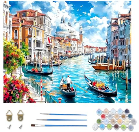 TOSTOG Malen nach Zahlen für Erwachsene, DIY Handgemalt Ölgemälde Kit Paint by Numbers Adult Mit 3 - Pinseln und Acrylfarbe Home Haus Deko Ohne Rahmen(40×50cm)