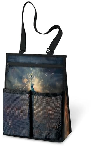 Usa New York Statue Liberty Duschtasche, tragbare Tragetasche, Dusch-Caddy, Taschen, zum Aufhängen, Kulturbeutel, Organizer für Reisen, Fitnessstudio, Camping, Strand, Badezimmer, Schlafsaal