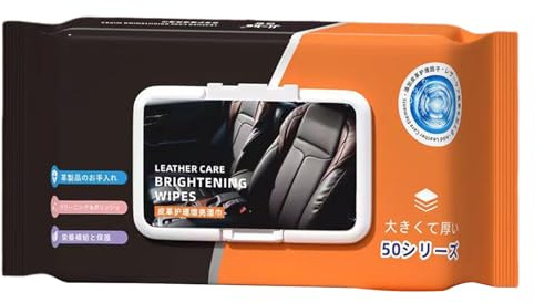 Teksome Lot de 50 lingettes détachantes pour cuir de voiture, pour panneau de porte de camion, tableau de bord, console, chaussures, bottes, sacs, meubles