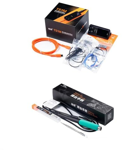 MINIWARE TS1M Intelligente Mini Lötstation Station + 245 Lötkolben-Griff K Tips Kit 200W Max Kompatibel mit mehreren Griffen Echtzeit-Temperaturmessung Benutzerdefinierter Bildschirmschoner