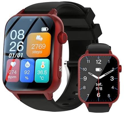 Vexorium Montre 4G pour Seniors Indépendants avec SOS, Alerte Chute, GPS, Appels Vidéo, Annonce Vocale, IP67 & Outils à Distance – Liberté et Confiance au Quotidien,Rouge
