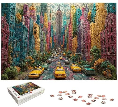 Puzzle 3000 Teile, New York Puzzle 3000 Teile Erwachsene, Landschaft Holzpuzzle Erwachsene, Puzzlespiele für Die Ganze Familie, EIN Herausforderndes Rätsel, Holzpuzzle für Wanddeko, Geschenke, -4999