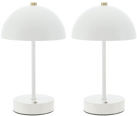 HAC24 2er Set LED Akku Tischleuchte mit Touchfunktion Metall Nachttischlampe Weiß Tischlampe 3 Weisstöne Dimmbar Schreibtischlampe Nachtlampe Leselampe