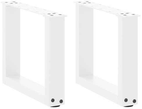 Frdhee Esstischbeine, Couchtischbeine U-Form 2 STK. Weiß 30x(30-31) cm Stahl Tischbeine Esszimmer für Tischplatte Industrieller Tischgestell Werkban
