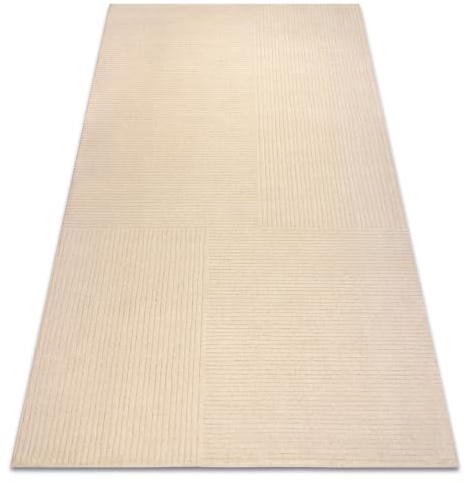 rugsx Wollteppich TEXTURA 488.23.LA100 OSTA - modern - Linien, geometrisch strukturell Creme 200x300 cm