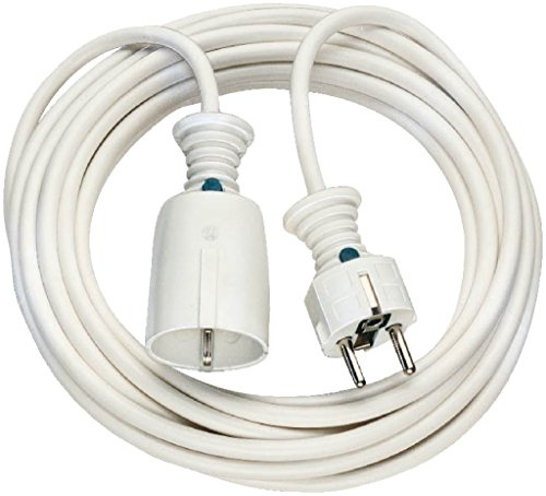 Brennenstuhl BAT H05VV-F 3G1,5 Kunststoff-Verlängerung mit Schutzkontakt-Stecker (Verlängerungskabel für innen mit 5m Kabel) 1164120 weiß