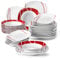 Malacasa Série Felisa Service de table de 36 pièces en porcelaine 12 assiettes à dessert, 12 assiettes creuses et 12 assiettes plates Service complet pour 12 personnes