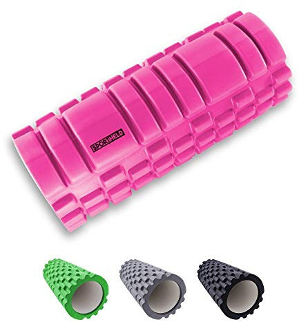 Sportheld® FASZIENROLLE | Pink | mit Triggerpunkt Profiloberfläche | Physiotherapeutisch getestet | Massage-Rolle für Faszientraining