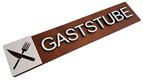 Manschin-Laserdesign WC Schild Echtholz Holz Edel Piktogramme Toilette Toilettenschilder Türschild Damen Herren (Gaststube)